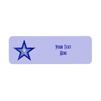 Dark Blue Star 'Your Text' small pale blue