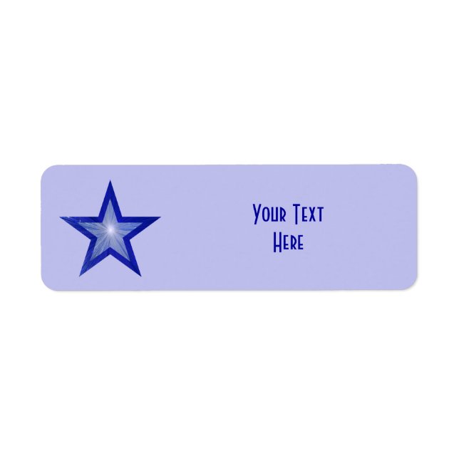 Dark Blue Star 'Your Text' small pale blue (Front)