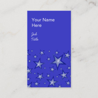 Dark Blue Stars business card blue portrait