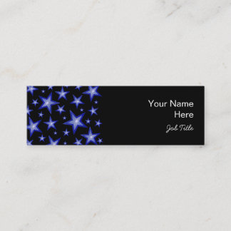 Dark Blue Stars business card side black skinny