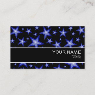 Dark Blue Stars stripe business card black