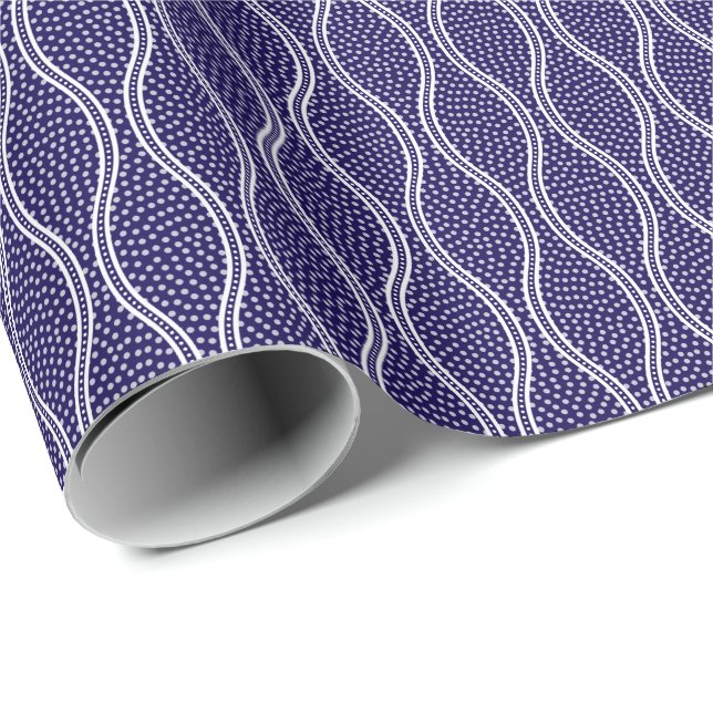 Dark Blue Tatewaku Same Komon Wrapping Paper (Roll Corner)