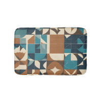 Dark Blue, Teal, Brown, and Tan Geometric Pattern
