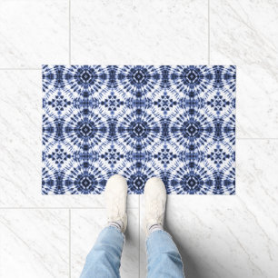 Dark Blue Tie Dye Pattern Doormat