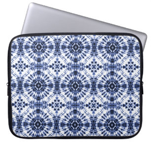 Dark Blue Tie Dye Pattern Laptop Sleeve