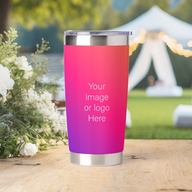 Dark Blue Traveller Gradient Personalise Insulated Tumbler (Wedding)