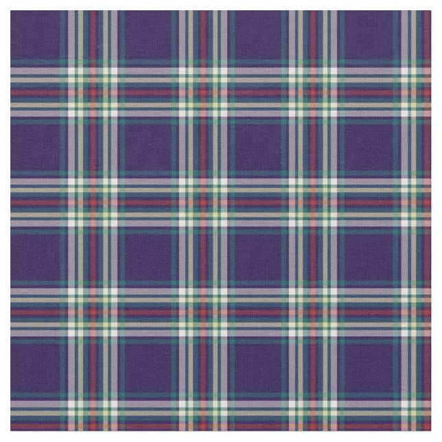 Dark Blue Vintage Plaid Fabric (Close Up)
