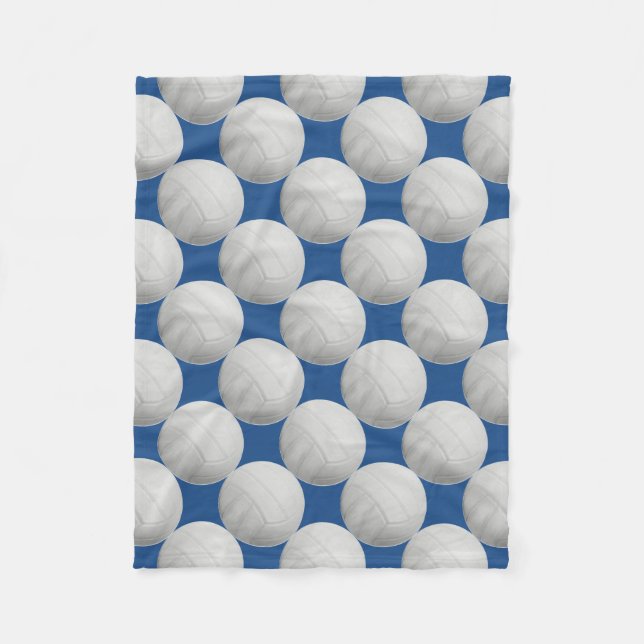 Dark Blue Volleyball Fleece Blanket (Front)