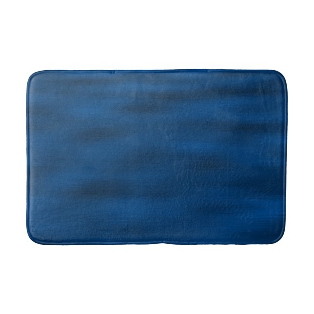 Dark Blue Water Ripples Bath Mat (Front)