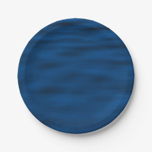 Dark Blue Water Ripples Paper Plate