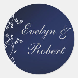 Dark blue wedding stickers