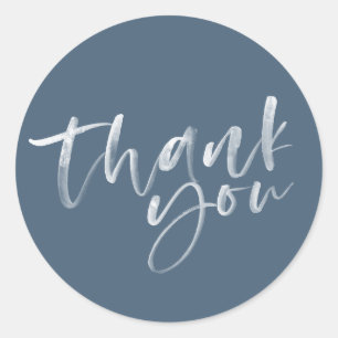 Dark Blue wedding thank you stickers