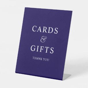 Dark Blue White Elegant Ampersand Cards & Gifts Pedestal Sign