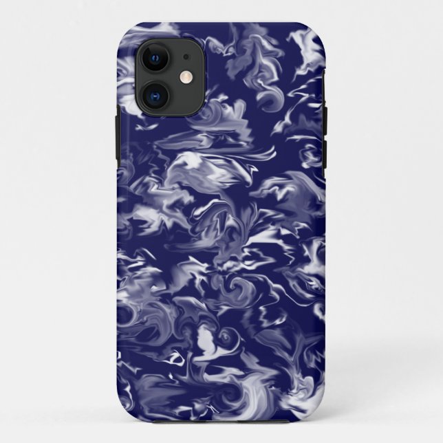Dark Blue & White mixed colour phone case (Back)