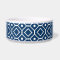 Dark Blue White Pattern Custom Dog Bowl