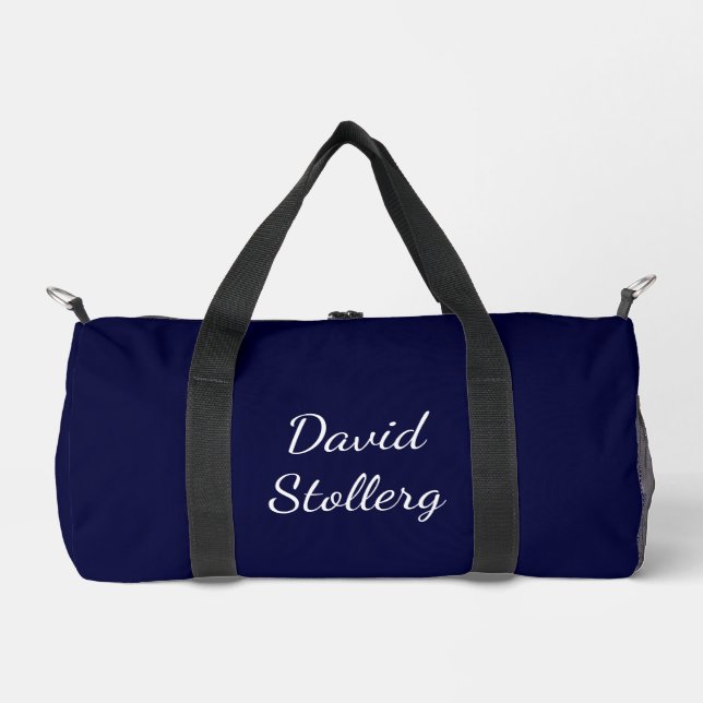 Dark Blue & White Stylish  Duffle Bag (Front)