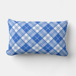 Dark Blue White Tartan Pattern yxm0uat9 diagonal Lumbar Cushion