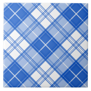 Dark Blue White Tartan Pattern yxm0uat9 diagonal Tile