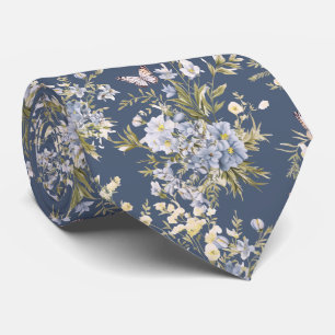 Dark blue wildflower spring garden flowers tie