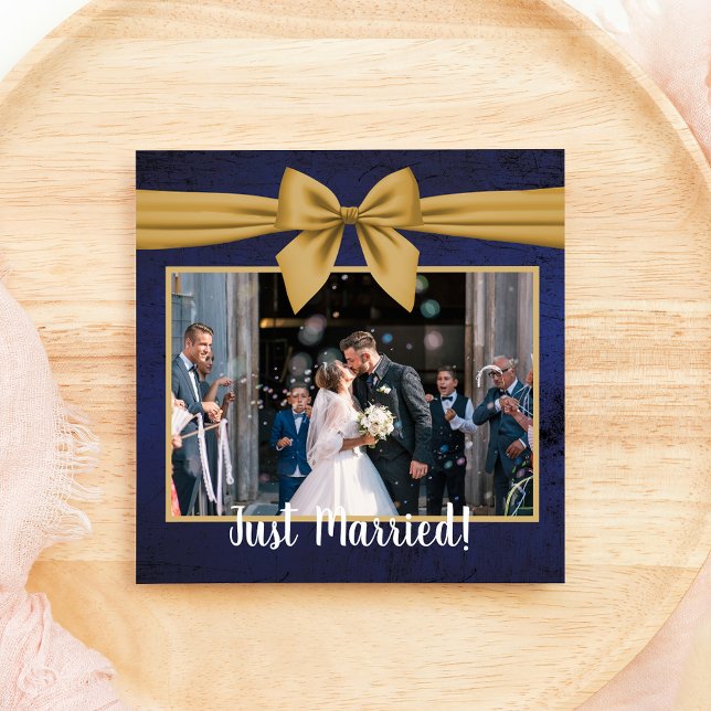 Dark Blue with Gold Wedding Announcement (Creator Uploaded)