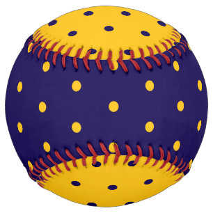 Dark Blue with Yellow Orange Dot Pattern Softball