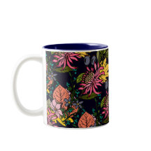 Dark Blue yellow aster flower chalkboard Two-Tone