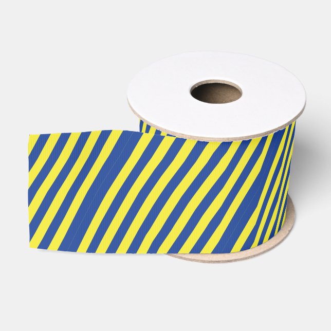 Dark Blue & Yellow Stripes  Grosgrain Ribbon (Spool)