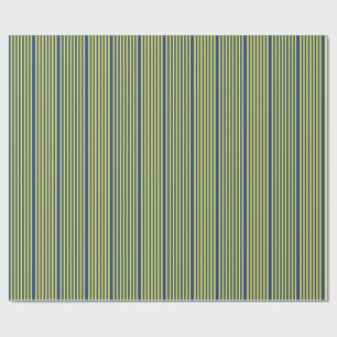 Dark Blue & Yellow Stripes Wrapping Paper