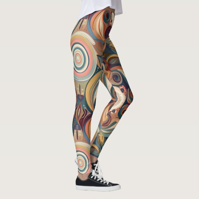 Dark Bohemian Dream Watercolor  Leggings (Right)