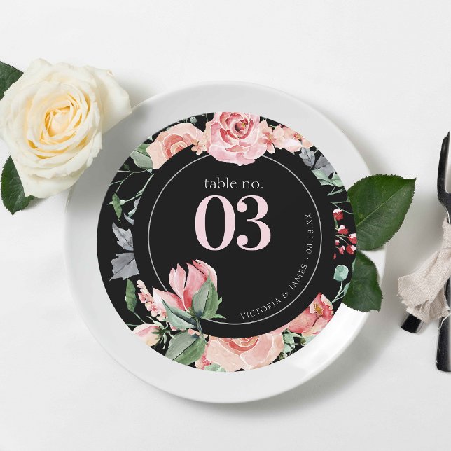 Dark Boho Floral Greenery | Wedding Table Number (Creator Uploaded)