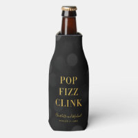Dark Bokeh Faux Gold Pop Fizz Clink