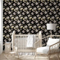 Dark Botanical Floral Peel and Stick