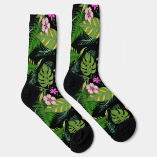"Dark Botanical Garden – Vintage Floral Pattern" Socks