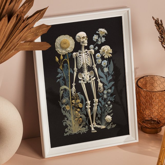 Dark Botanical Skeleton | Vintage Gothic Anatomy Poster (Creator Uploaded)