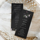 Dark Botanical Wildflowers | Elegant Wedding Programme<br><div class="desc">These whimsical wedding programs feature a bouquet of illustrated,  colourful pink and purple wildflowers and green leaves on a dark,  charcoal grey / black coloured background. A simple design that is both boho and elegant. Easily add your order of ceremony and the names of your wedding party.</div>