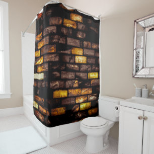 Dark Bricks Shower Curtain