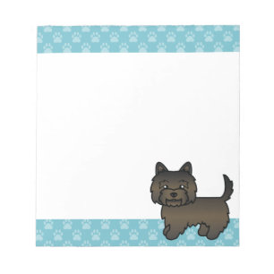 Dark Brindle Cairn Terrier Cartoon Dog Notepad