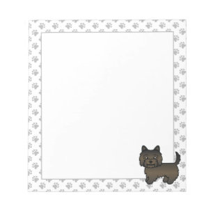 Dark Brindle Cairn Terrier Cute Cartoon Dog Notepad