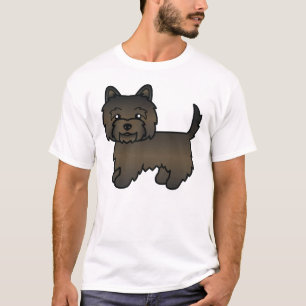 Dark Brindle Cairn Terrier Cute Cartoon Dog T-Shirt