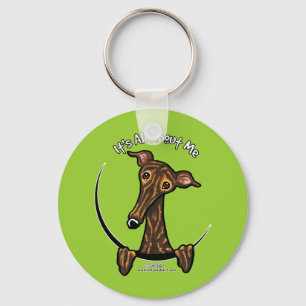 Dark Brindle Greyhound IAAM Key Ring