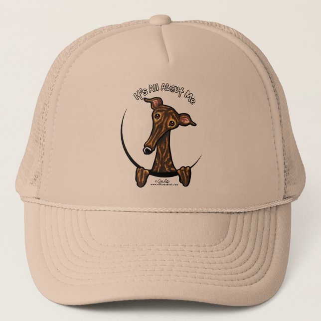Dark Brindle Greyhound IAAM Trucker Hat (Front)
