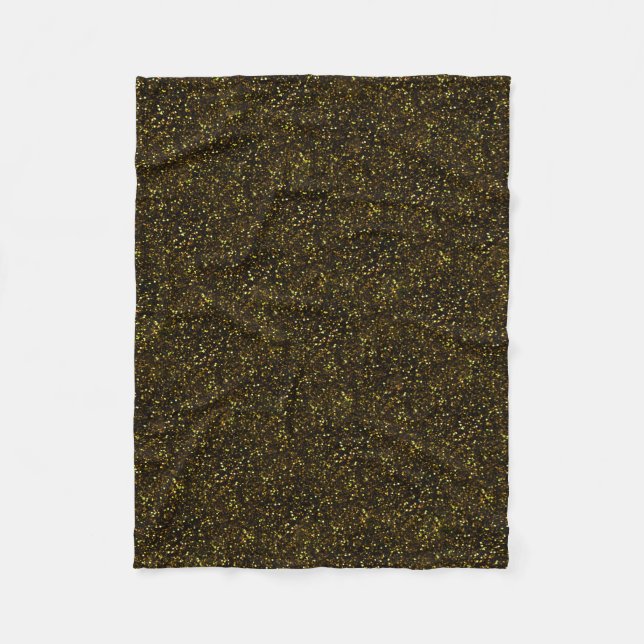 Dark Bronze Yellow Gold Glitter Fleece Blanket (Front)