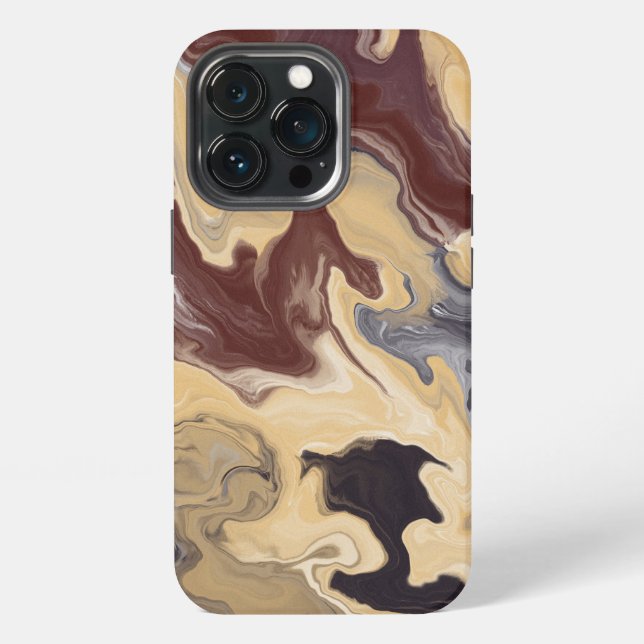 Dark Brown Abstract Marble iPhone Case (Back)