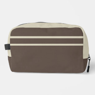 Dark Brown and Beige Dopp Kit