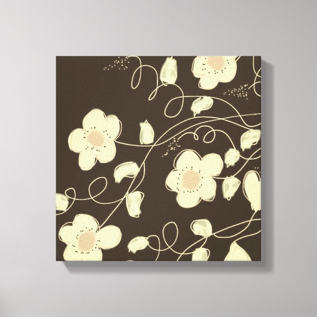 Dark Brown And Cream Canvas Print (Front)