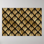 Dark Brown and Gold Art Deco Patterned Poster<br><div class="desc">Rich dark brown and gold pattern embellishment.</div>