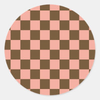 Dark Brown and Light Pink Chequerboard