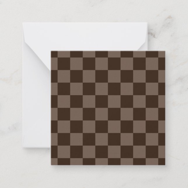 Dark Brown and Quincy Checkerboard Card (Front)