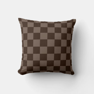 Dark Brown and Quincy Chequerboard Cushion