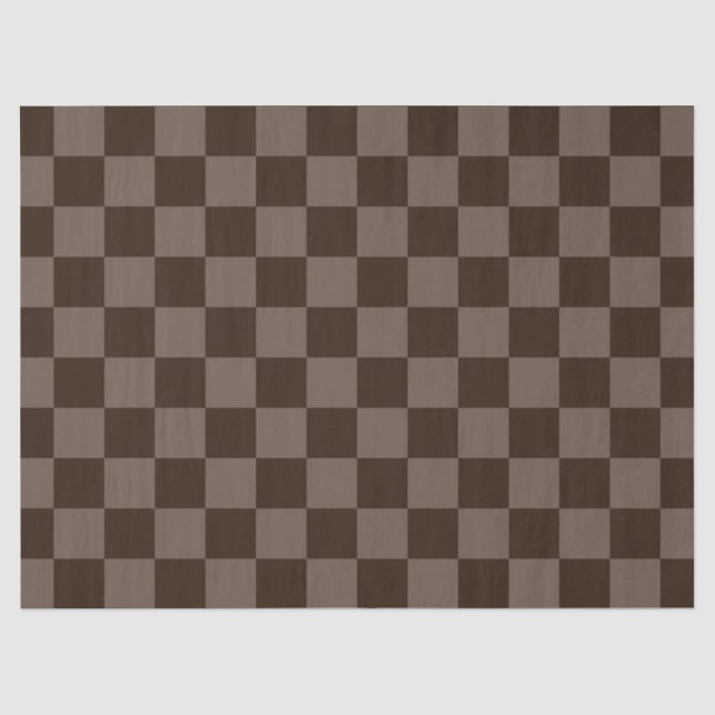 Dark Brown and Quincy Chequerboard Tissue Paper (Front)